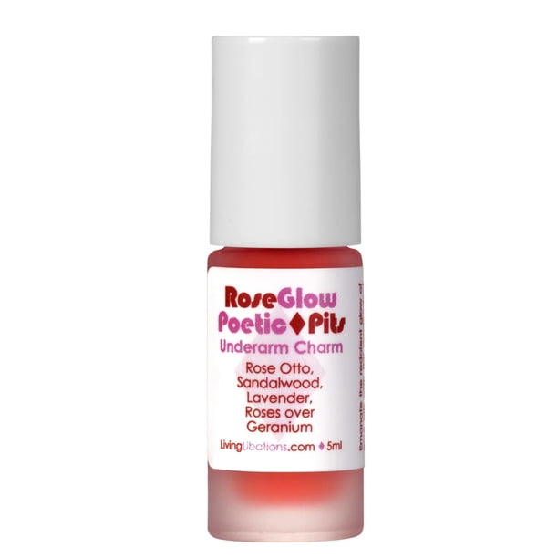 Living Libations - Desodorante roll-on orgánico Poetic Pits | Belleza limpia vegana natural y artesanal (resplandor de rosa)