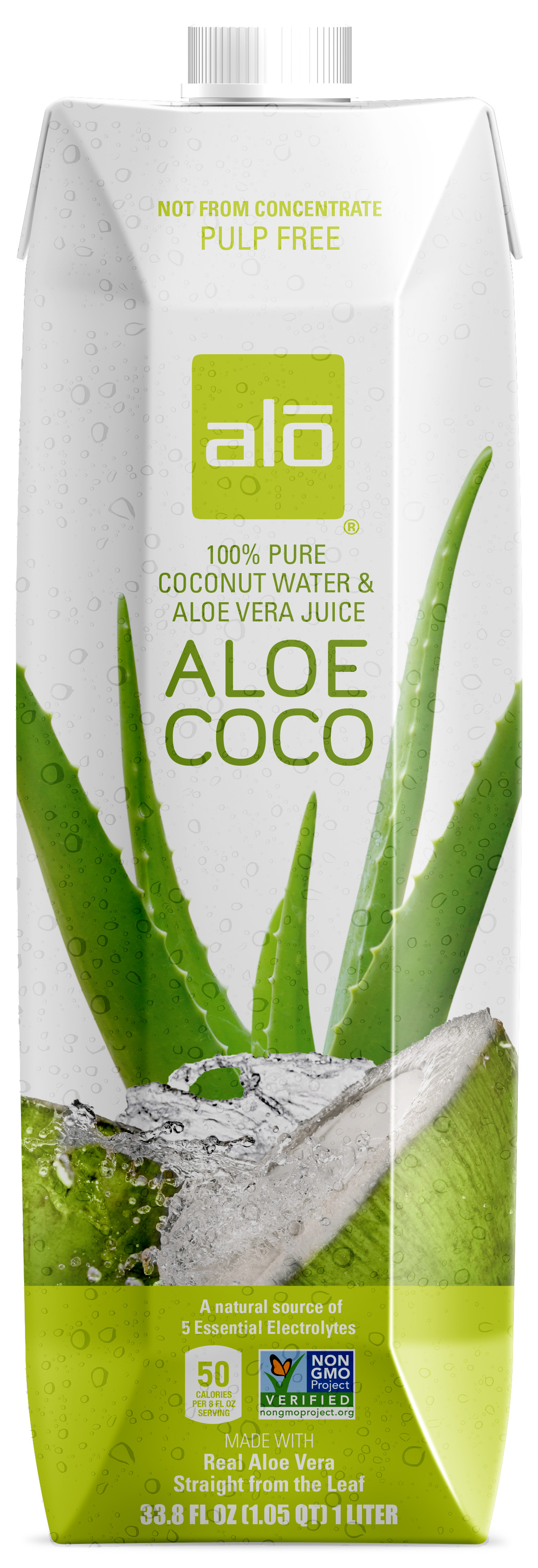 Alo Aloe Vera Juice Drink, Coconut Water + Aloe Vera, 33.8 Fl Oz
