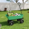 thumbnail image 3 of 600LB Capacity Heavy Duty Garden Utility Wagon, All-Terrain Dump Cart with 180° Adjustable Handle & Quick Release for Soil, Plants, Tools, Green, 3 of 7