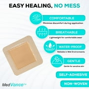 MedVance TM Silicone - Bordered Silicone Adhesive Foam Dressing Size 4x4 (2.7x2.7 pad), Box of 5 dressings