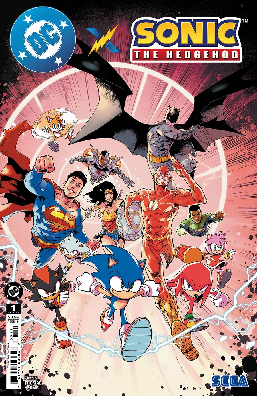 DC Sonic the Hedgehog Paperback, Justice League Crossover, Action