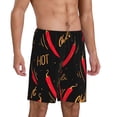 thumbnail image 2 of Balery Hot Chili Pantalones cortos de pijama de punto de algodón para hombre con cinturilla y bolsillos-X-Large, 2 of 6