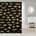 thumbnail image 2 of Manfei Hippie Freshwater Fish Shower Curtain 72Wx78L, Wildlife Bath Curtain, Black, 2 of 5