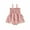 Pink, variant on Baby Girl Shirred Romper Dress 0-18M Cute Daisy Strawberry Print Spaghetti Strap Layered Hem Jumpsuit Toddler Summer Clothes