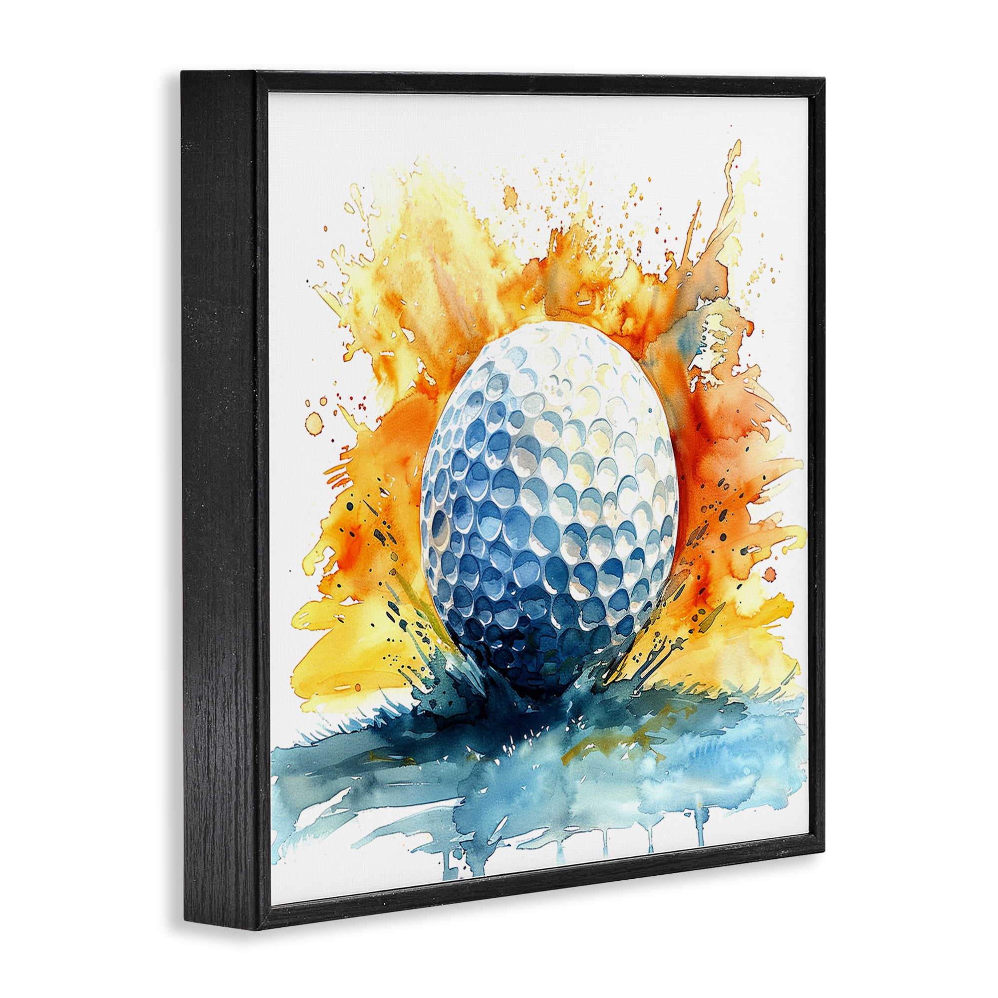 Stupell Industries Golf Splash Watercolor Burst Black Framed Giclee Art, design by LSR Design Studio