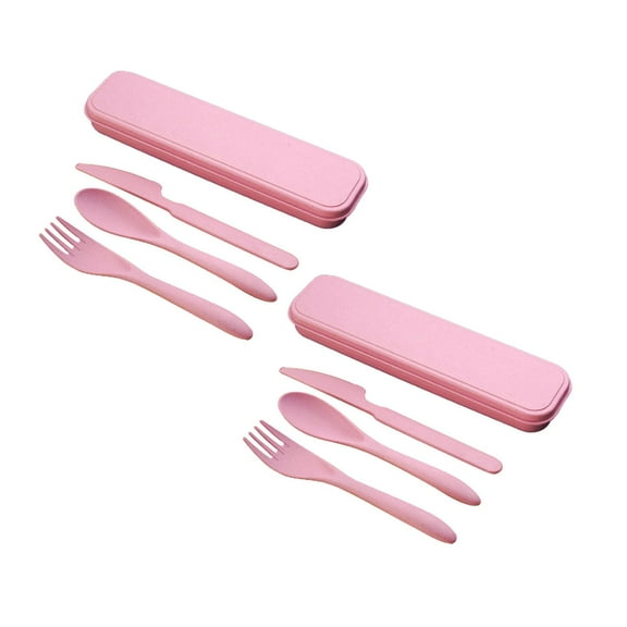 2 PCS Reusable Spoon Cutlery Fork Children's Adult Portable Lunch Box Cutlery Set For Travel Picnic Camping Or Daily Use At School Kitchen Utensils Kitchen Gadgets kitchenware