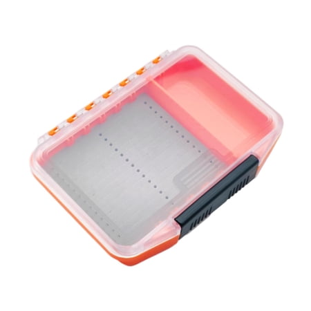 colaxi Fly Box Portable Fishing Tackle Box Transparent Lid Multiple Slots Adjustable Sections Lightweight Pp Material Suitable for Fishing Trips Home Organiz Orange