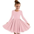 thumbnail image 5 of CHEEREAM Girls Long Sleeve T-Shirt Dresses Kids Fall A-Line Twirly Skater Casual Dresses 5-14 Years, 5 of 9