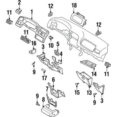 Genuine OE Honda Glove Box Frame - 8-97150-599-4
