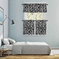 thumbnail image 5 of Grey Black Botanical Kitchen Curtains Sets for Windows 36 Inch Length, Pastoral Spring Floral Summer Art Rod Pocket Window Treatments Tier Curtains and Valances Set for Bedroom/Bathroom, 5 of 8