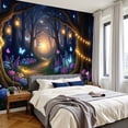 thumbnail image 2 of Wallpaper Magical Forest Glowing Lanterns Butterflies Colorful Peel and Stick Wall Murals 100"H x 144"W Removable PVC Wall Paper Self-Adhesive Wall Paintings Art Decor for Bedroom Living Room, 2 of 7