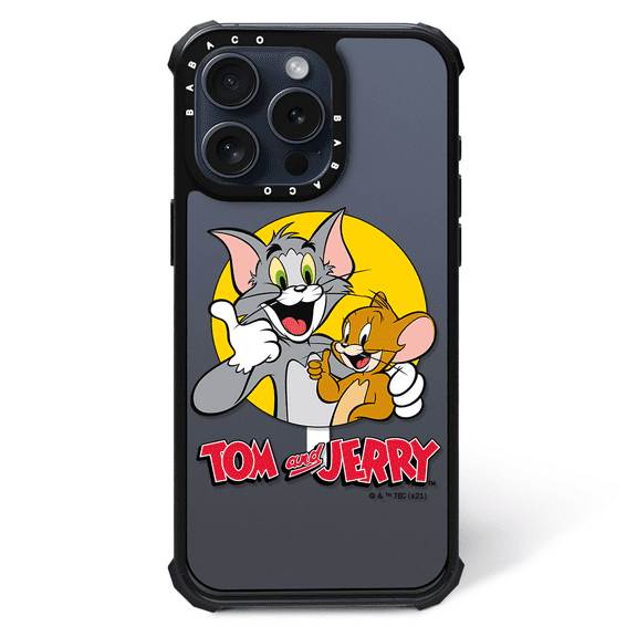 Schockproof Phone Case, Compatible with Magsafe for Apple IPHONE 15 PRO Original and Officially Licensed Tom & Jerry Pattern Tom and Jerry 013, Fitted to The Shape of The Mobile Phone, TPU Case