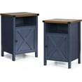 thumbnail image 6 of Farmhouse Nightstand Set of 2, Rustic End Table with Storage Cabinet and Shelf, End Table Set of 2 for Bedroom Living Room, Wood Night Stand Side Table, Blue, 6 of 6