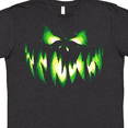 thumbnail image 4 of Inktastic Viciously Grinning Pumpkin Face in Lime Green Glow T-Shirt, 4 of 5