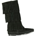 thumbnail image 4 of Minnetonka Women's 3-Layer Fringe Boot,Black,9 M US, 4 of 4
