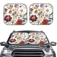thumbnail image 2 of Multi-Size 2pce Car Front Glass Visor Collapsible Sunscreen No Odor Comfortable For Most Cars Suv Trucks Flowers, 2 of 7