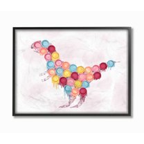 Stupell Industries Dinosaur Paint Cups Red Yellow Kids Design Framed Wall Art by Ziwei Li