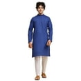 thumbnail image 6 of SKAVIJ Kurta Pajama Set for Men Cotton 2 Piece Top Bottom Traditional Indian Dress Royal Blue L, 6 of 7