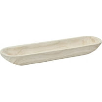 Decorative Paulownia Wood Tray, White