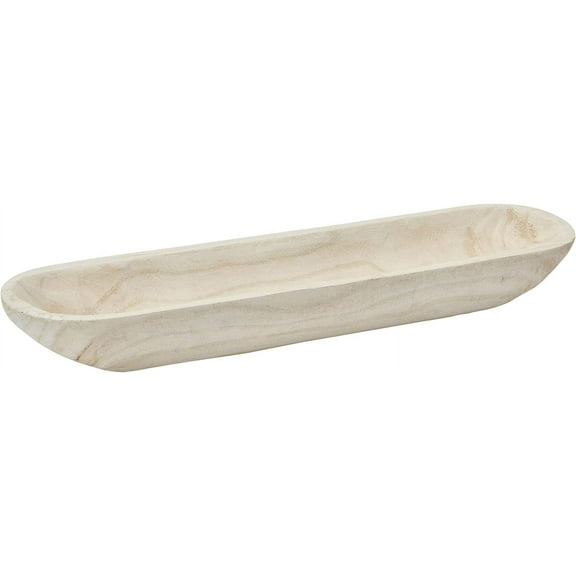 Decorative Paulownia Wood Tray, White