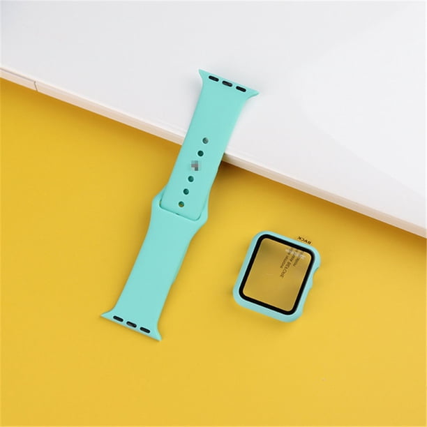 Correa De Silicona Con Funda Protectora Para Pulsera iWatch Series 7/6/5/4/3/SE 45mm 41mm 44mm 40mm 42mm 38mm Gao Jiahui unisex