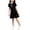 Black, variant on Kids Girls Summer Short Sleeve Round Neck All Over Print A Line Casual Kids Dress with Front Fabric Bow Chest