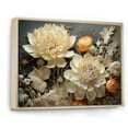 thumbnail image 2 of Designart "Intricate Ivory Florals" Flowers Floater Framed Canvas Prints, 2 of 5