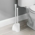 thumbnail image 4 of InterDesign Una Slim Toilet Bowl Brush and Plunger Set for Bathroom Storage, White, 4 of 10