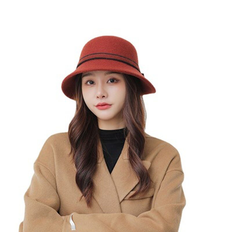 Korean Style Women's Rabbit Plush Hat Fashion Temperament Autumn Winter  Warm Knitted Bucket Hats Outdoor Skiing Woolen Cap