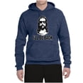 thumbnail image 2 of Wild Bobby Jesus: Ill Be Back Inspirational/Christian Unisex Graphic Hoodie Sweatshirt, Vintage Heather Navy, XX-Large, 2 of 5