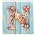 thumbnail image 3 of Ambesonne Letter N Shower Curtain, Ocean Seashells ABC, 69"Wx84"L, Dark Coral Pale Blue, 3 of 3