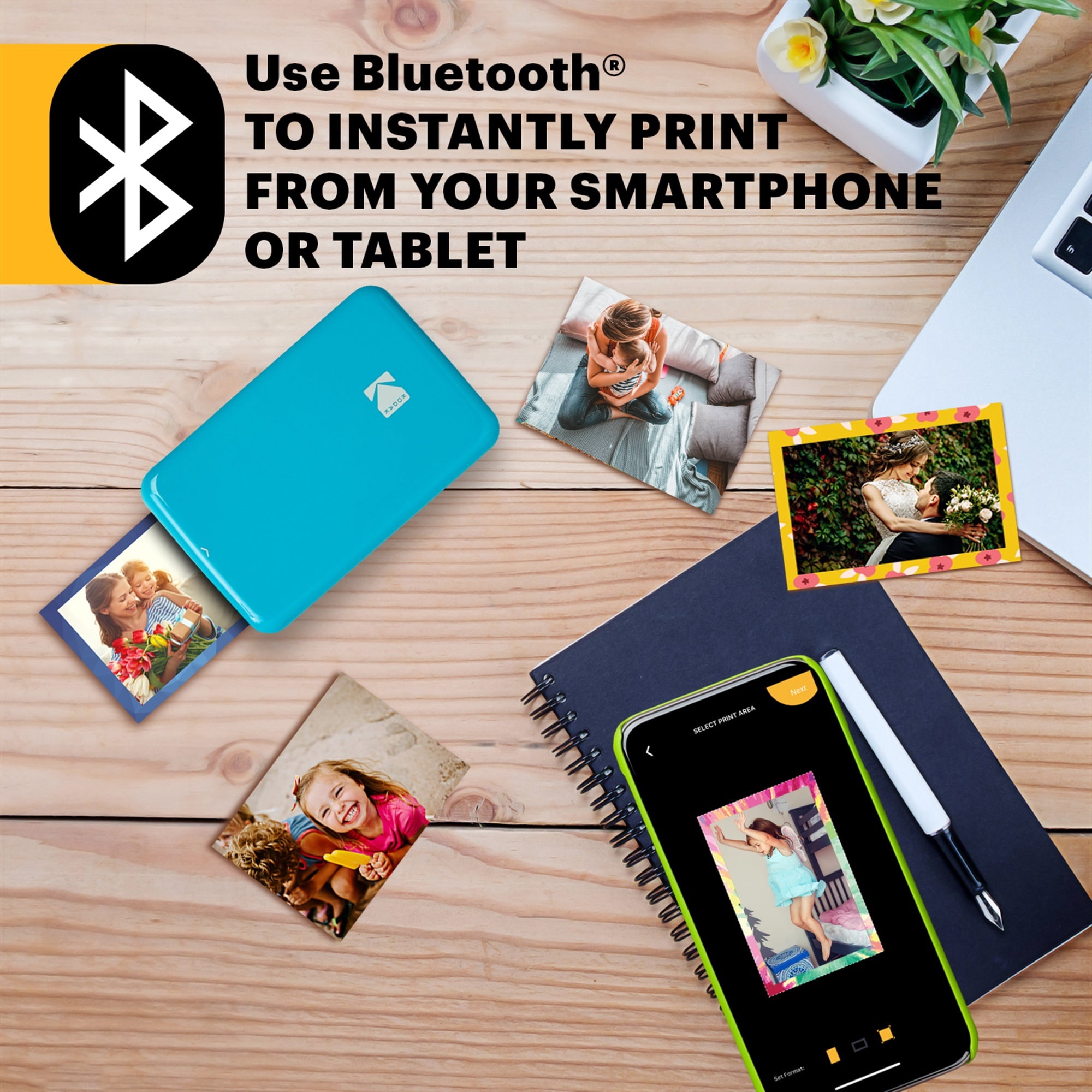 Kodak Step Instant Smartphone Printer with ZINK Zero Ink, Bluetooth, Includes 75 Sheets