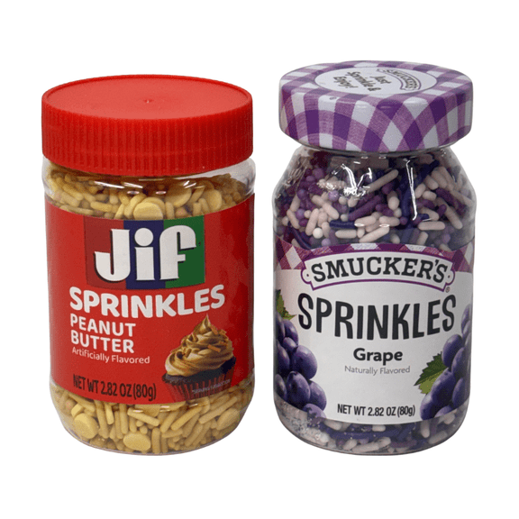 Smuckers and Jif Sprinkles 2 Pack – Grape and Peanut Butter, 2.82 oz – Ice Cream, Cookies, Cupcake Toppings