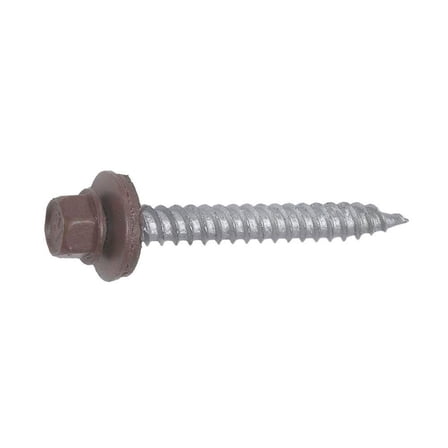 Grip-Rite 5026733 1 lbs No. 9 Sizes x 1 in. Hex Pro-Twist Hex Head Screws with Washers, Brown