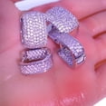 thumbnail image 2 of 925 Sterling Silver Plating Earrings for Women Small Chunky Silver Earrings Cubic Zirconia Small Hoop Earrings Silver Hypoallergenic Gifts for Women 2 Pairs, 2 of 8