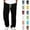 04# Black, variant on Mens Casual Corduroy Pants Lightweight Elastic Waist Drawstring Pants Straight Baggy Pants with Pockets Black XL