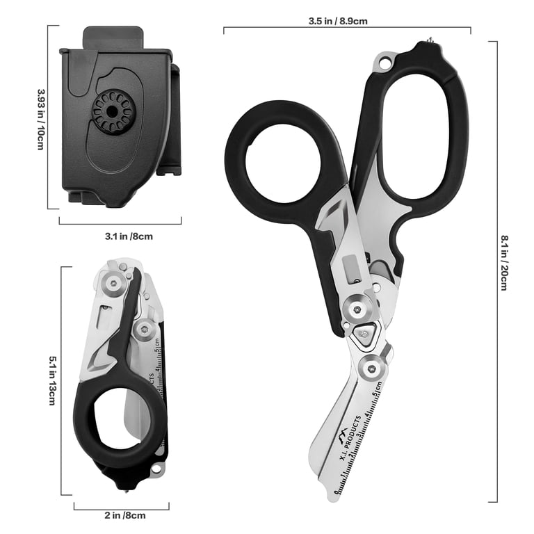X.I. Products 6 in 1 Multifunctional Trauma Shears, Foldable