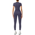 thumbnail image 5 of Clossjun Womens Two Piece Workout Sets Slim Fit Short Sleeve Shirt High Waist Leggings Yoga Outfits Matching Gym Suits, 5 of 6