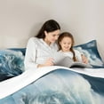 thumbnail image 5 of Manfei Sea Wave Storm Full Size Comforter Sets, Nature Disaster Bedding Comforter Set, Ocean Marine Theme Bedding Sets, Ultra Soft Home Decor, 3pcs, 5 of 8