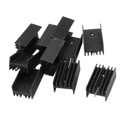 Unique Bargains 10 Pieces 25x15x10mm Black Aluminum Heatsink Heat Sink for TO-220 Transistor