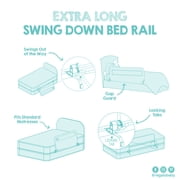 سكة أمان Regalo Extra Long Swing Down Bed للأطفال والصغار، إطار معدني، أبيض