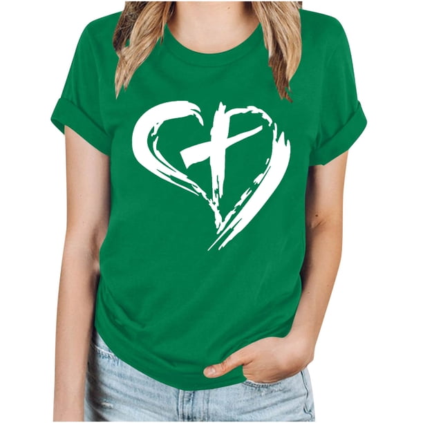 Blusas de Manga Corta para las Mujeres Imprimir Cuello Redondo Camiseta, Blusa Clásica Vintage para la Primavera Y el Verano