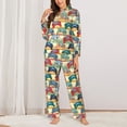 thumbnail image 2 of Fotbe Retro With Joysticks Conjunto de Pijama de Manga Larga para Mujer con Estampado, Ropa de Dormir de 2 Piezas, Conjunto de Casa Suave y Cómodo con Bolsillos-X-Large, 2 of 7