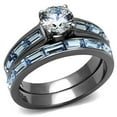 thumbnail image 1 of Bague en Acier Inoxydable Noire Claire pour Femmes avec Grade AAA CZ en Transparent - Taille 7, 1 of 1