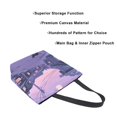 thumbnail image 3 of FORMRS Womens Canvas Tote Bag with Zipper Inner Pocket Shoulder Handbag, Black Cat Walking, 3 of 7