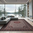 thumbnail image 2 of ODIKA 6'x9' Dusty Rose Traditional Vintage Distressed Washable Area Rug Geometric Border Pattern with Central Sunburst for Family Room, Living Mater Bedroom, Non-Slip, Easy Care, 2 of 7