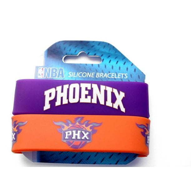NBA Phoenix Suns Sports Team Logo Rubber Wrist Band - Set of 2