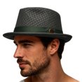 thumbnail image 2 of Lispipm Summer Mesh Pork Pie Hat for Men Women Roll Brim Retro Party Cap Travel Beach Sun Hats Classic Outdoor Breathable Caps Green, 2 of 4