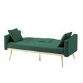 thumbnail image 5 of Leumius Convertible Futon Sofa with Cup Holders, Modern Velvet Folding Sleeper Sofa Couch, Green, 5 of 6