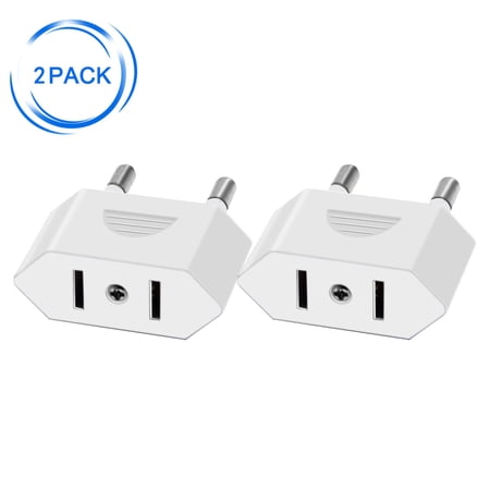 Strhowill 2 pcs EU TO US,European travel convert plug,CN/US 2 holes to EU 2 Cylindrical plug,CN US to EU Plug Adapter AC Converter American China to EU Euro Europe Travel Power Adapter